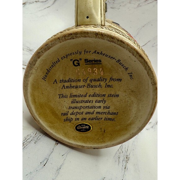 Budweiser Anheuser Busch Beer Stein 32 OZ 10" Limited Edition "G" Series #64834 - Picture 14 of 16